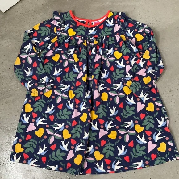 Mini Boden | Dresses | Mini Boden Floral Heart Bird Dress | Poshmark
